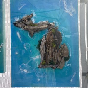 Michigan with Driftwood on Canvas 15x18 inch $400.00 Michigan with Driftwood on Canvas 15x18 inch $400.00