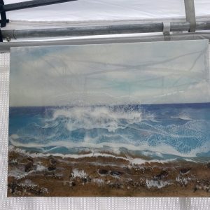 Seascape with Puffins on Canvas 18x24 inch $350.00 Seascape with Puffins on Canvas 18x24 inch $350.00