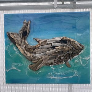 Whale with Driftwood on Canvas 20x24 inch $400.00 Whale with Driftwood on Canvas 20x24 inch $400.00